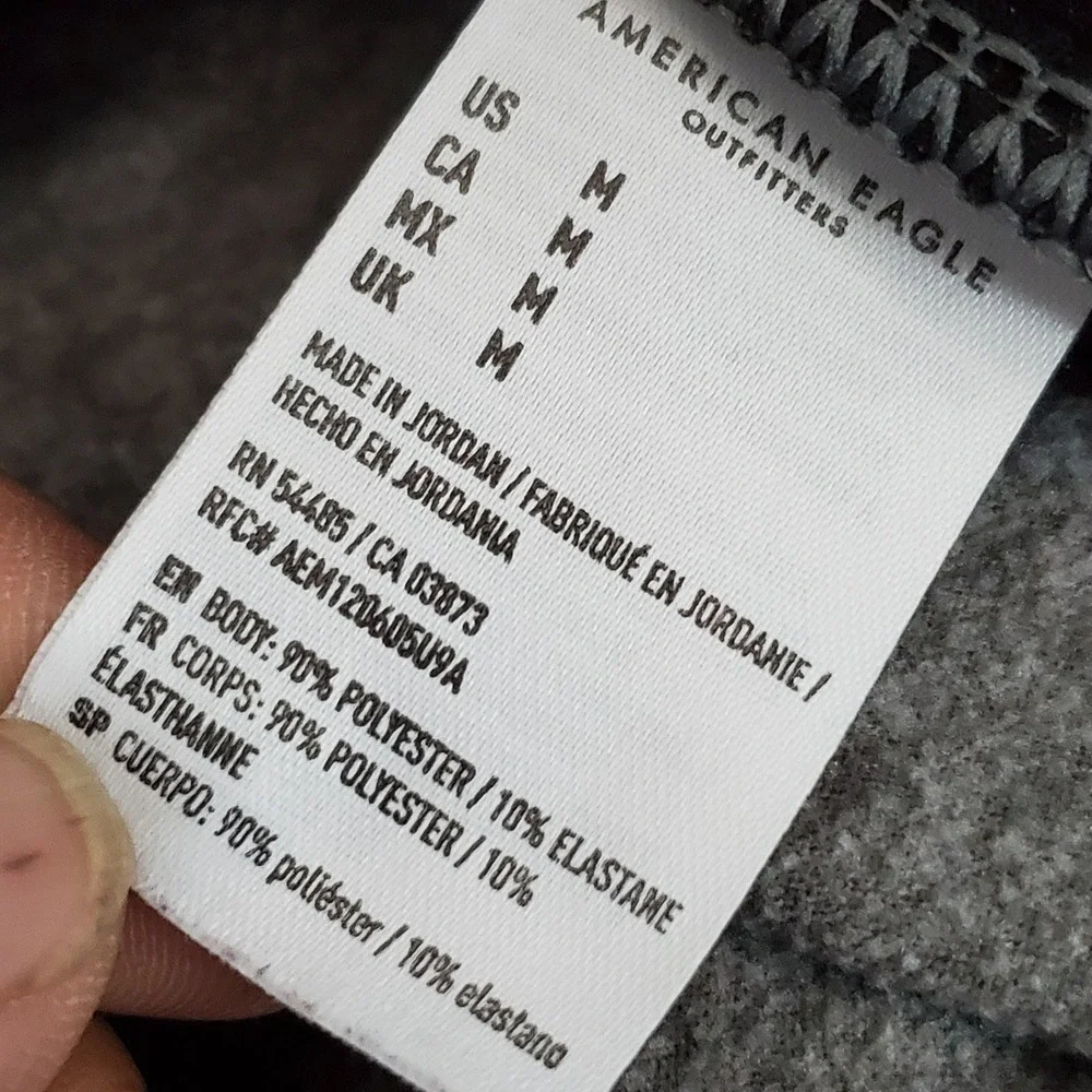 American Eagle Men Activewear Pants M Gray Jogger Fleece Pockets 25